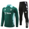 Manchester United Felpe da Allenamento Quarto-Zip 2024-25 Verde per Uomo